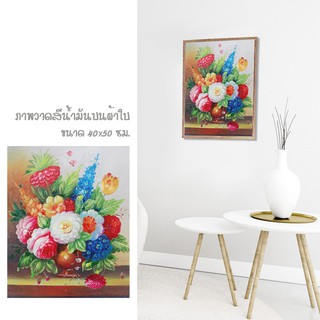 รูปภาพติดผนัง Abstact Art ภาพวาด รูปวาด ภาพตกแต่งบ้าน ภาพวิวทิวทัศน์ ภาพดอกเบญจมาศในแจกัน ภาพเขียน [ขนาด 40x50cm]