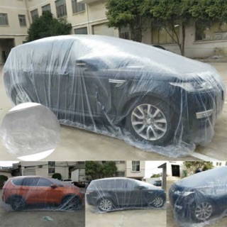 เช็ครีวิวสินค้าCAR : ผ้าคลุมรถ ที่คลุมรถ พลาสติกคลุมรถ เก๋งเล็ก รถ เก๋งกลาง-ใหญ่-SUV-กระบะ-Plastic-Car-Cover รถยนต์