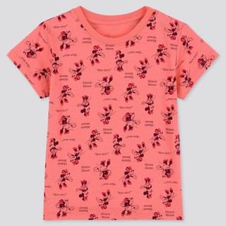 เสื้อยืดแขนสั้น DISNEY STORIES สีส้มอมชมพู ลายมินนี่ เม้าส์ Minnie Mouse ลิขสิทธิ์แท้ ยูนิโคล่ Uniqlo