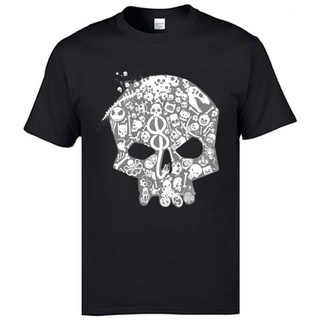 [S-5XL] เสื้อยืด พิมพ์ลายหัวกะโหลก Punisher Skulls Nightmare Before Christmas สีดํา คุณภาพสูง สําหรับผู้ชาย