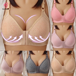  พร้อมส่งเสื้อชั้นในฟองหนานุ่ม อกดูมๆNo’s bra Front Buckle Bra Push Up Breathing Bra Solid Color Bra Plus Size Gathered Bra Wireless Bra