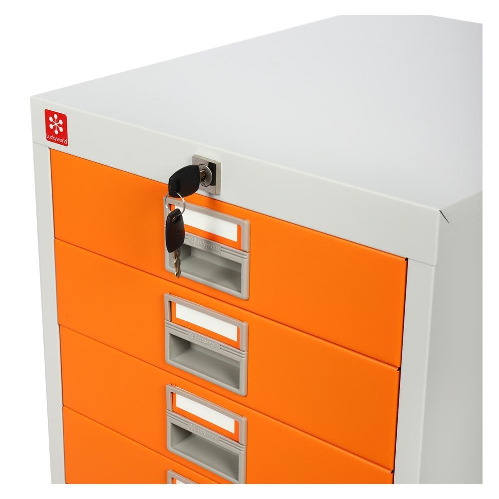 file-cabinet-cabinet-10-drawers-lucky-world-orange-office-furniture-home-amp-furniture-ตู้เอกสาร-ตู้ลิ้นชักเหล็ก-10-ลิ้นชั