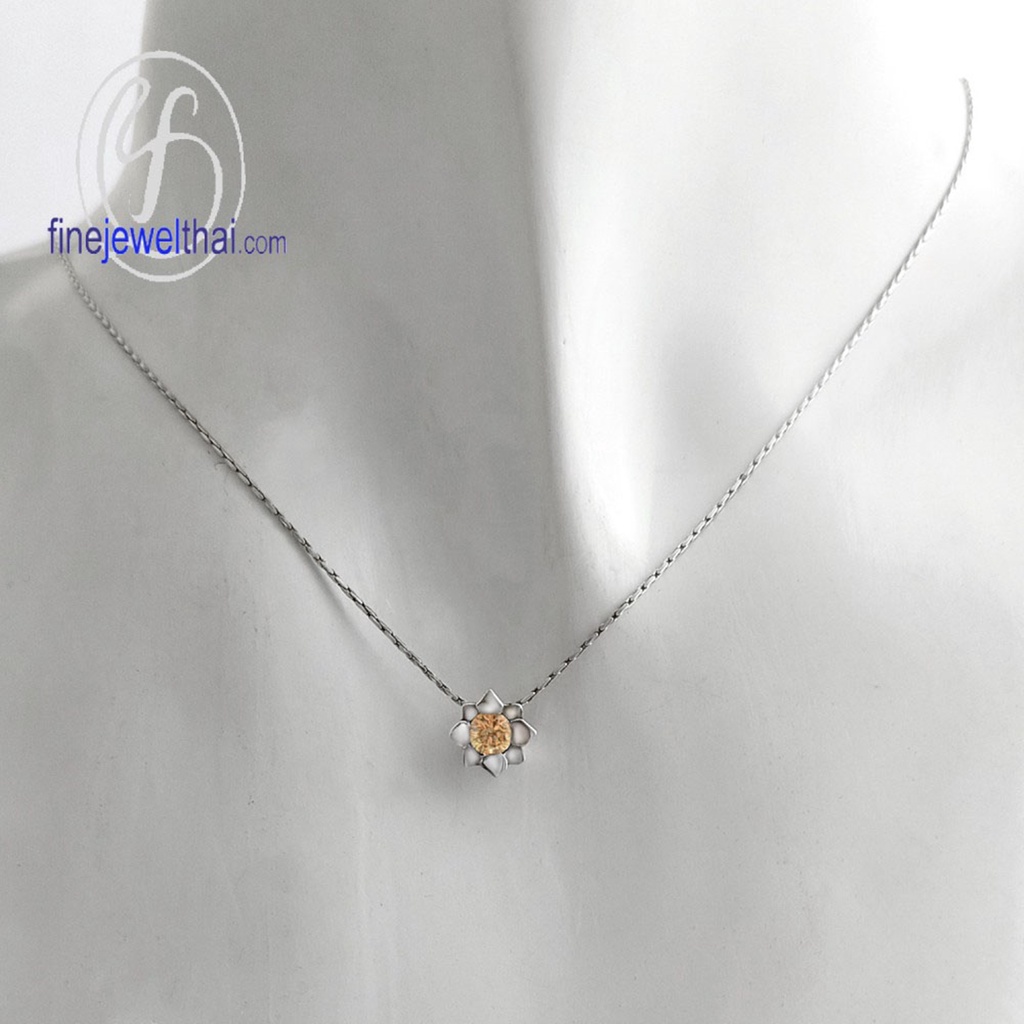 finejewelthai-จี้ซิทริน-ซิทริน-จี้พลอย-พลอยประจำเดือนเกิด-citrine-silver-pendant-birthstone-p1058ct00e