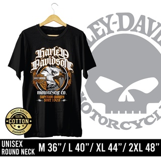 ผ้าฝ้าย 100%FullyShop เสื้อยืดคอกลมสกรีนลาย EAGLE Harley Davidson (แขนสั้น)S-3XL