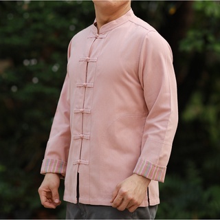 ภาพหน้าปกสินค้า11128 เสื้อผ้าฝ้ายผู้ชาย เนื้อดี คอจีนกระดุมจีน แขนยาว สีโอวัลติน ที่เกี่ยวข้อง