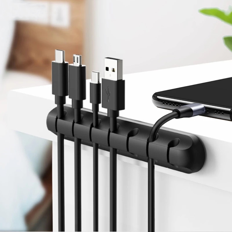 อุปกรณ์ซิลิโคนสีดําสําหรับวางสายเคเบิ้ล-usb-เคเบิ้ล