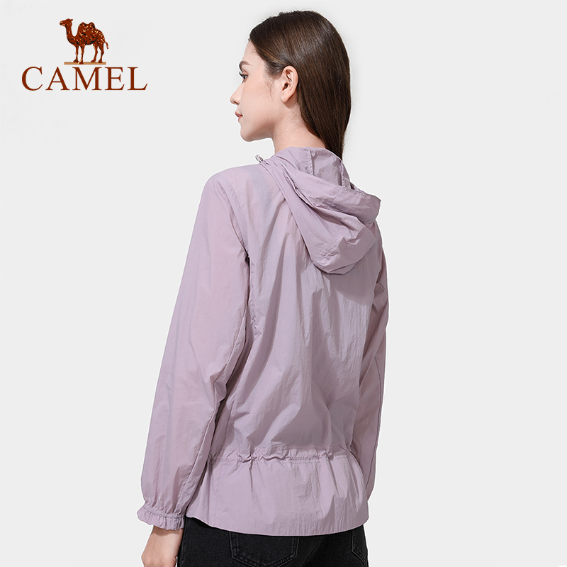 camel-เสื้อแจ็คเก็ตสําหรับสตรีแขนยาวมีระบายอากาศป้องกันแสงแดด