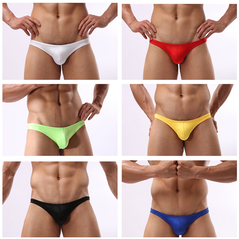 พร้อมส่ง-sexy-mens-thong-breathable-low-waist-u-shape-convex-solid-color-mens-briefs-ราคาถูก