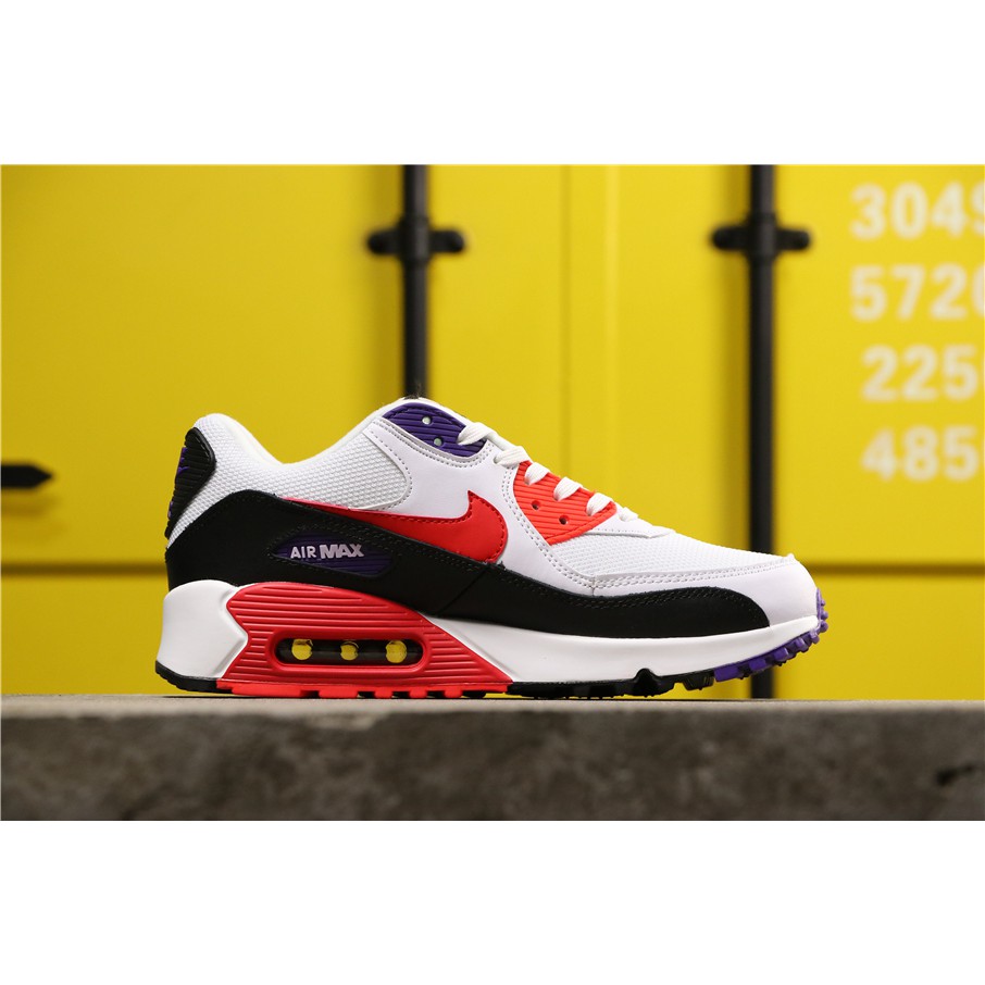 nike-air-max-90-essentialสีขาวสีส้มสีแดงสีดำสีม่วงย้อนยุคเบาะลมรองเท้าวิ่ง