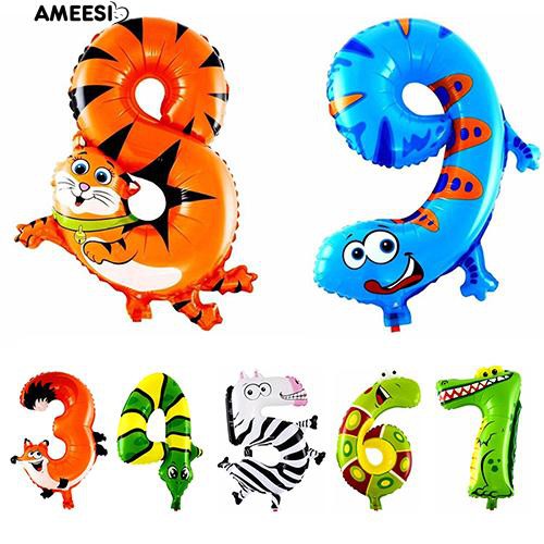 ameesi-จำนวนสัตว์ฟอยล์บอลลูนงานเลี้ยงสังสรรค์สำหรับเด็กงานเลี้ยงเด็กบอลลูน