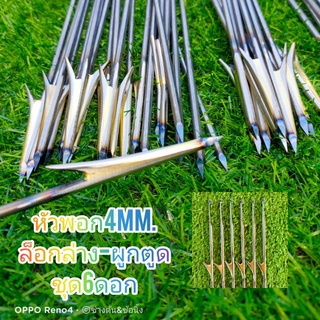 ภาพขนาดย่อสินค้าลูกดอกยิงปลา,หัวพอก,ขนาด4mm,สำหรับไก,กล่องล็อคล่าง,ผูกตูด,(ชุด6ดอก)