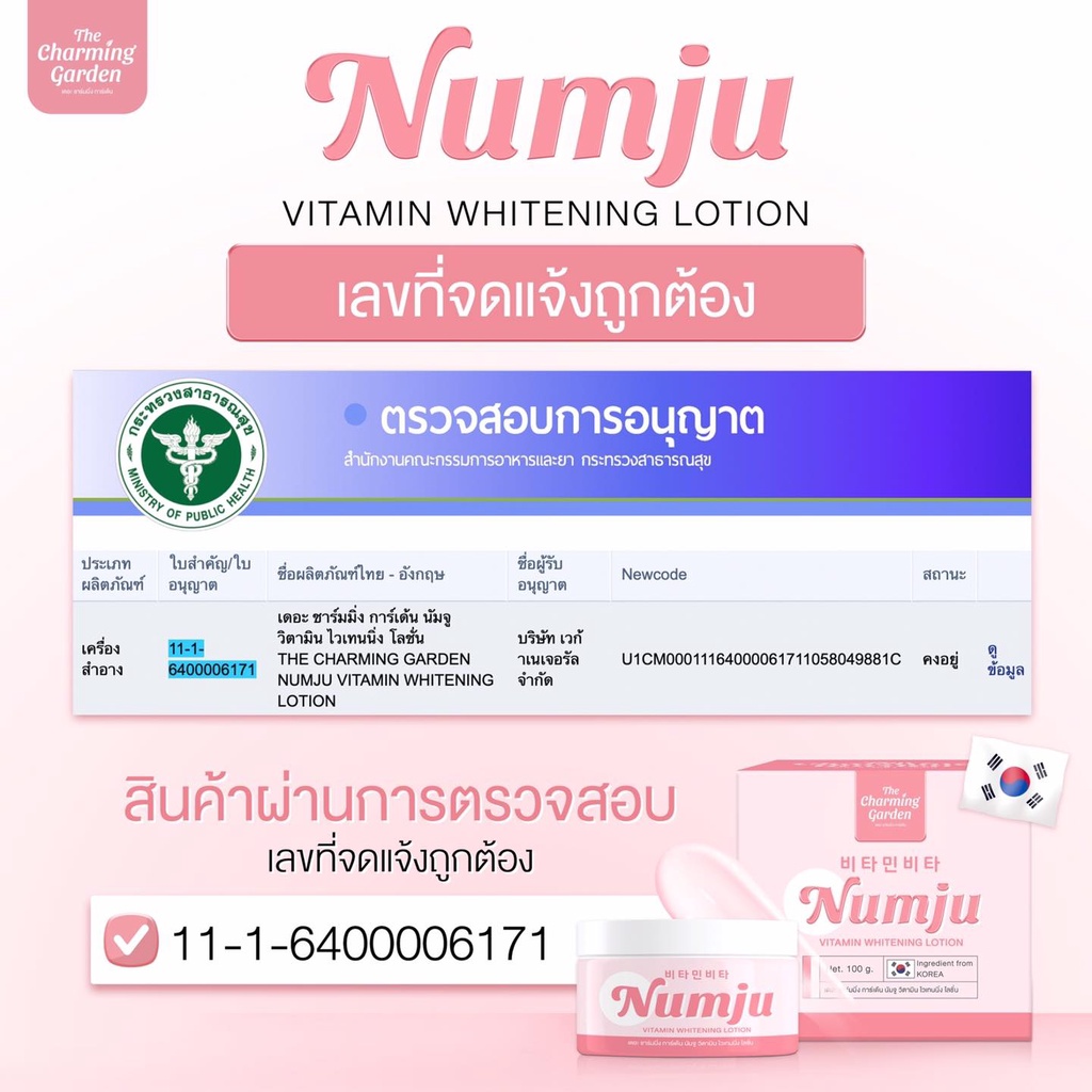 ของแท้-มีคิวอาร์แสกน-numju-vitamin-whitening-lotion-ครีมนัมจู-หัวเชื้อโลชั่นวิตามินเกาหลีเข้มข้น-100ml