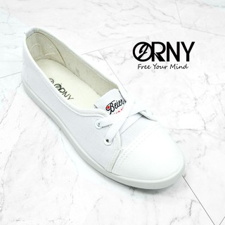 [No.OY77] Defect Sale!! ⭐️ มีตำหนิ ORNY(ออร์นี่) รองเท้าผ้าใบแบบผูกเชือก หน้าสั้น ใส่ง่าย รองเท้าแฟชั่นผู้หญิง