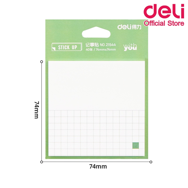 deli-21544-sticky-notes-กระดาษโน๊ตกาว-แบบพกพา-40-แผ่น-ขนาด-74x74mm-คละลาย-1-ชิ้น-กระดาษโน๊ต-เครื่องเขียน-โพสท์อิท