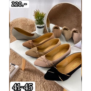 ภาพขนาดย่อของภาพหน้าปกสินค้ารองเท้าไซส์ใหญ่ คัชชูแต่งโบว์ 41-45 (ส้น 1 นิ้ว) ส้นเตารีด จากร้าน jantimanannytoopundung บน Shopee ภาพที่ 3