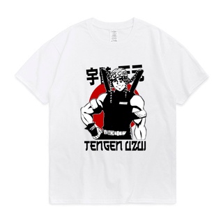 【100% cotton】เสื้อยืดแขนสั้น พิมพ์ลายอนิเมะ Demon Slayer Uzui Tengen Kimetsu No Yaiba สไตล์ฮิปฮอป ฮาราจูกุ แฟชั่นฤดูร้อน