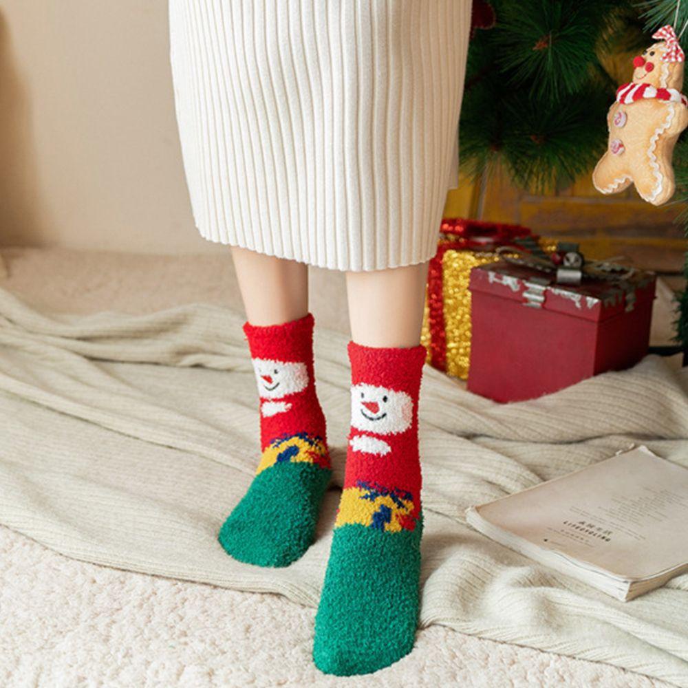 augustina-ถุงเท้าผู้หญิง-ลายการ์ตูนเป็ด-ซานต้าครอส-สไตล์เกาหลี-กวาง-คริสต์มาส-ชุดชั้นใน