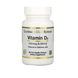 ภาพหน้าปกสินค้าCalifornia Gold Nutrition, Vitamin D3, 125 mcg (5,000 IU), 90 Fish Gelatin Softgels ที่เกี่ยวข้อง