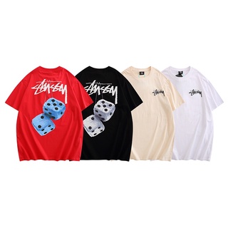 [S-5XL]เสื้อยืดแขนสั้นลําลอง ผ้าฝ้าย พิมพ์ลาย stussy Sieve 3 มิติ เข้ากับทุกการแต่งกาย สไตล์คลาสสิก สําหรับผู้ชาย และผู้