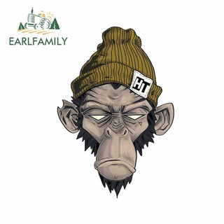 Earlfamily สติกเกอร์ผ้าวูล ลายหมวก Orangutan 13 ซม. x 8.9 ซม. สําหรับติดตกแต่งตู้เย็น หน้าต่างรถยนต์
