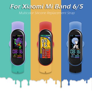 สินค้า สายนาฬิกาข้อมือซิลิโคนหลากสีสําหรับ Xiaomi Mi Band 6 5