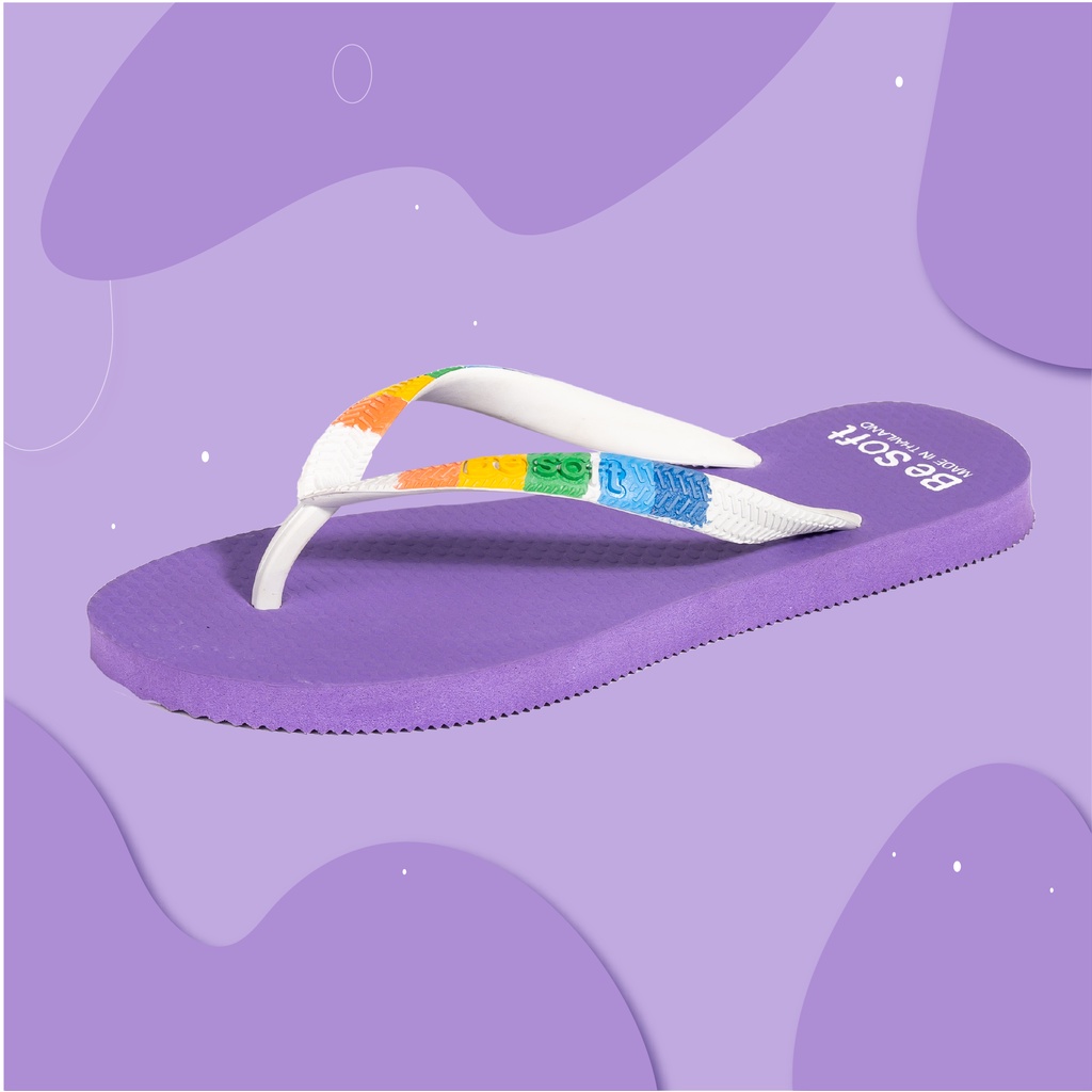 รองเท้าแตะผู้ฆญิง-แบรนด์-besoft-รุ่น-rainbow-violet