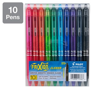 ปากกาลบได้สำหรับ Rocketbook PILOT FriXion Clicker Erasable นำเข้าอเมริกา Refillable Retractable Gel Ink Pens Pack 10 แท้