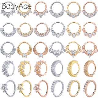 Bodyace จิวจมูก แบบห่วงเปิด ทองแดง ยืดหยุ่น 20 กรัม สําหรับเจาะกระดูกอ่อน กระดูกอ่อน ต่างหู เครื่องประดับ