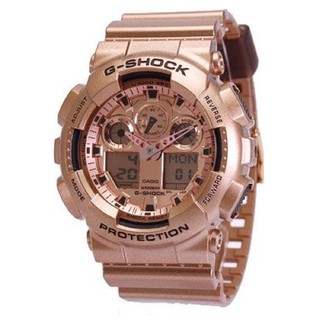 CASIO G-Shock Analog-Digital นาฬิกาข้อมือชาย สีทอง สายเรซิ่น GA-100GD-9