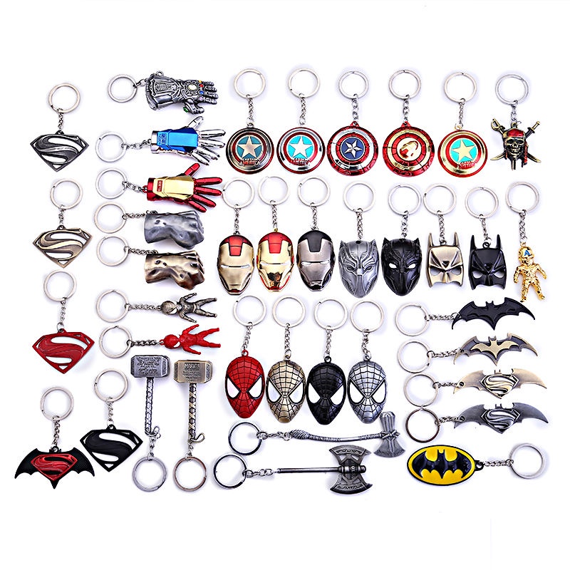 ภาพสินค้าThe Avengers Iron Man Spiderman กัปตันอเมริกา Disney Thanos Key Chain Key Ring พวงกุญแจโลหะ Part B จากร้าน qibao.th บน Shopee ภาพที่ 2