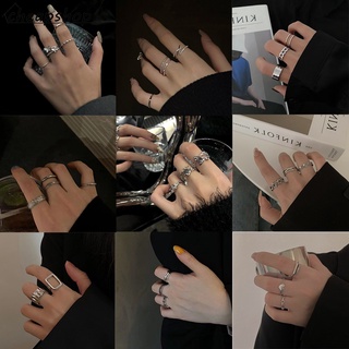 IFYOU ชุดแหวนนิ้วมือ ประดับไข่มุก รูปหัวใจ หน้ายิ้ม เครื่องประดับ สไตล์เกาหลี สําหรับผู้หญิง