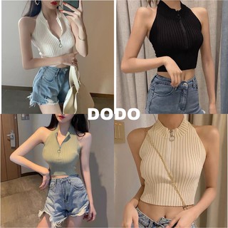 [DODO] เซ็กซี่ซิปเปลือย bottoming เสื้อกั๊กผู้หญิงหน้าอกสั้นใหม่บางเปิดเผยเสื้อสะดือ k237#