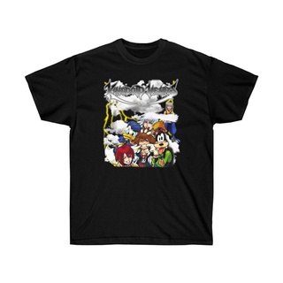 เสื้อยืดโอเวอร์ไซส์เสื้อยืดลําลอง แขนสั้น พิมพ์ลาย Kingdom Hearts Sora Donald Goofy Kanji เหมาะกับของขวัญวันหยุด สําหรับ