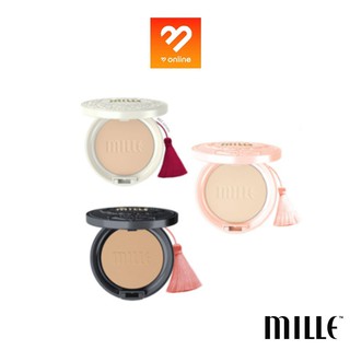 ใหม่!! Mille Super Miracle Skin Cover Foundation Pact มิลเล่ แป้งพัฟผสมรองพื้น ชาโคล ตลับดำ