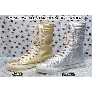 CONVERSE รุ่น ALL STAR EXTRA HI (LEATHER) GOLD / SILVER รองเท้าหนัง แฟชั่น สีทอง / สีเงิน มือ1 ของแท้100% มีของ พร้อมส่ง
