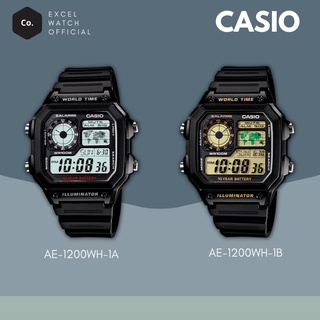 นาฬิกาข้อมือ CASIO รุ่น AE-1200WH มี 2 สี ดิจิทัล สายเรซิ่น ทนทาน ประกัน 1 ปี