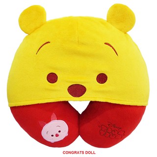 (ลิขสิทธิ์แท้ ส่งฟรี) หมอนรองคอ หมีพูห์ วินนี่ เดอะ พูห์ Winnie the Pooh หมีพูห์ Pooh Bear ซูมซูม Tsum Tsum