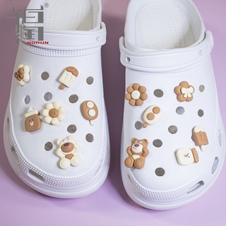 Crocs Jibbitz ชุดจี้รูปหมี ดอกไม้ สําหรับตกแต่งรองเท้า DIY