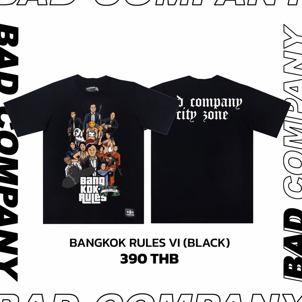 leee-badcompany-เสื้อยืดสกรีนลาย-gta-thailand-คอกลม