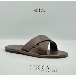 “ELORGL” ลด 65. elio originals - รองเท้าแตะ รุ่น Lucca (unisex) สีน้ำตาล Chocolate