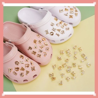 Jibbitz จี้ตัวอักษร KC สีทอง เครื่องประดับ สําหรับตกแต่งรองเท้า Crocs สําหรับเด็ก