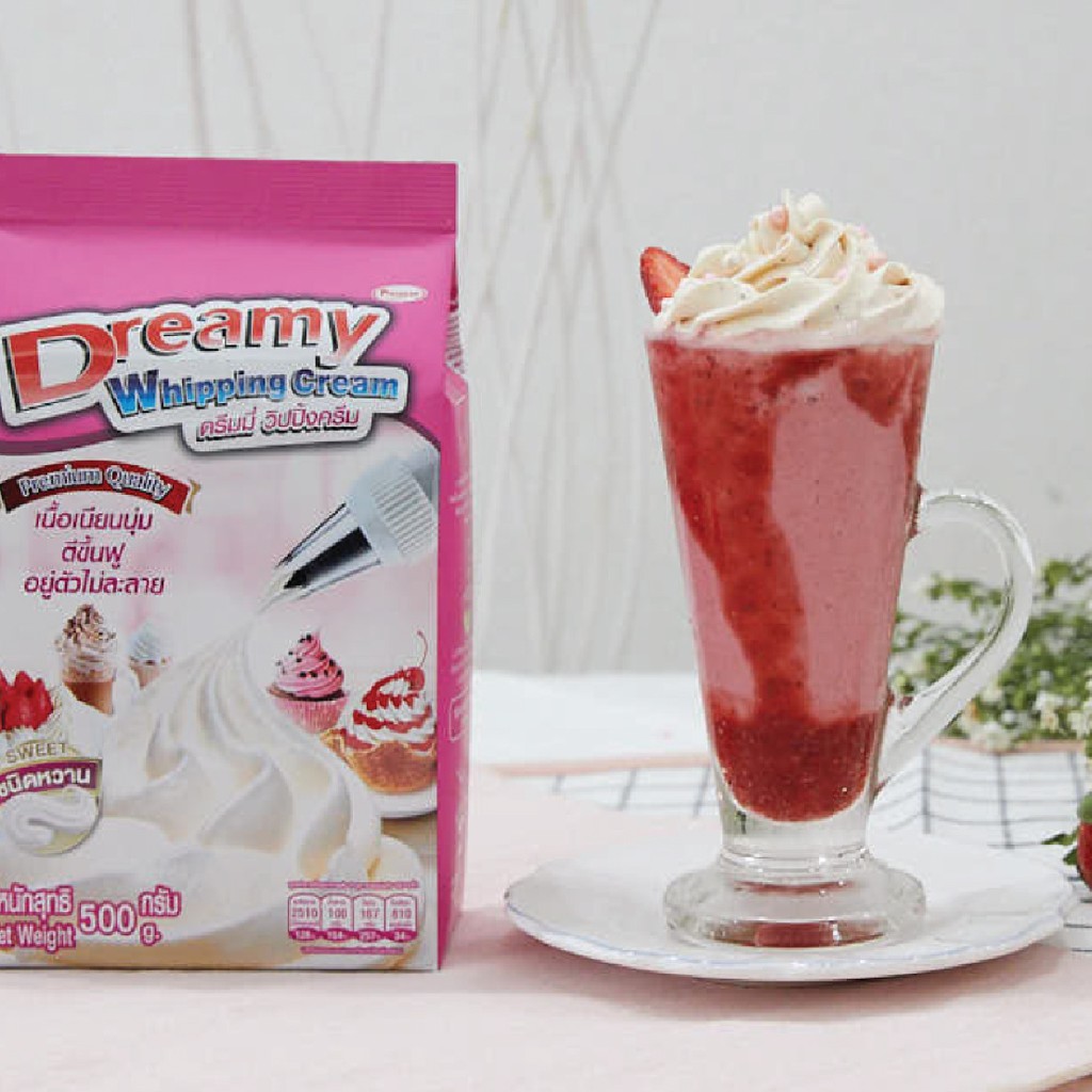 ภาพสินค้าDreamy Whipping Cream ดรีมมี่ วิปปิ้งครีม สีชมพู สูตรหวาน ขนาด 500 กรัม จากร้าน pfsofficialshop บน Shopee ภาพที่ 8