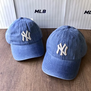 หมวก MLB Denim Stripe Ball Cap ลายเส้น ยีนส์