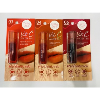 (มี 3 เฉดสี) Cathy Doll Vit C Water Tint (2.7g) เคที่ดอลล์ วิทซีวอเตอร์ทินท์ ทินท์น้ำแร่สีปากชัด สีสวยติดทนนาน