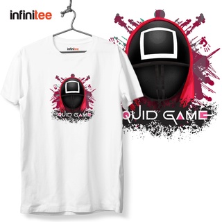 ไม่มีที่สิ้นสุด Squid Game Square Mask Netflix Shirt in White  เสื้อยืด  สำหรับผู้ชาย Women Unisex T Shirt Tees Top