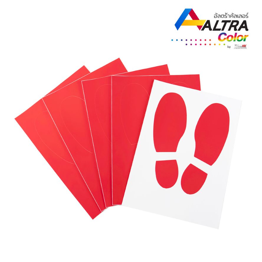 Altra-Color® สติกเกอร์รอยเท้า (5คู่/แพ็ค) ป้ายสติกเกอร์PVCรูปเท้า PVC ...