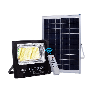 ไฟสปอตไลท์ Solar Spotlight Flood Light Bright Outdoor Remote Control Solar LED Street Light Floodlight Panel Sensor