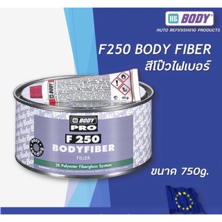 สีโป้วไฟเบอร์ โป้วเกาะเหล็ก ( บอดี้ไฟเบอร์ BODYFIBER ) F250 (เนื้อ730 น้ำยา20กรัม) รวมขนาด750g.