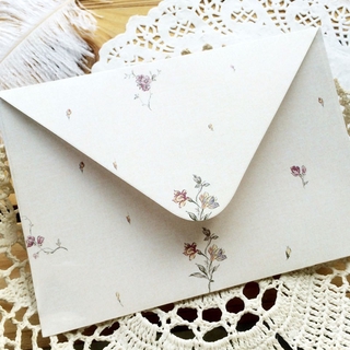ซองจดหมาย กระดาษสีขาว ลายดอกไม้ ดอกกุหลาบ สไตล์คลาสสิก หรูหรา 10 ชิ้น