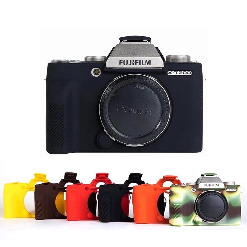 มาใหม่-ซิลิโคนกล้อง-fuji-x-t100-x-t200-สีสวย-กันกระแทกรอบตัวเครื่อง